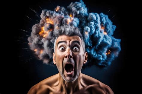 Premium Ai Image Mind Blowing Shocked Man With Explosion On Their