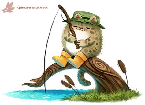 Daily Paint 1160 Fishing Cat Cute Drawings Cute Art Daily Painting