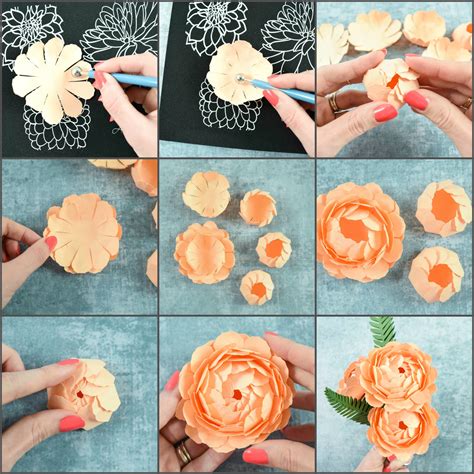 Step By Step Easy Peony Paper Flower Tutorial For Paper Crafting