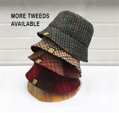 Harris Tweed Hat Bucket Hat For Men Winter Hat Wool Hat Etsy Uk