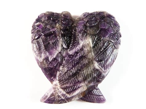 Amethyst Angel Wing 2 Inch 36g Carved Purple Quartz Stone Etsy
