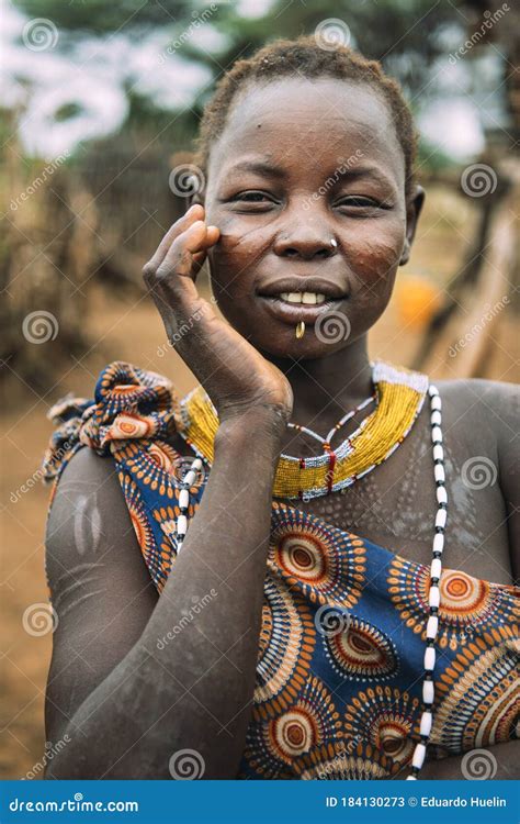 Toposa Tribe South Sudan March 12 2020 Young Woman With