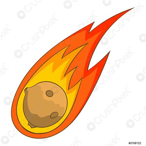 Flame Meteorite Icon Cartoon Style Stock Vector 3708122 Crushpixel