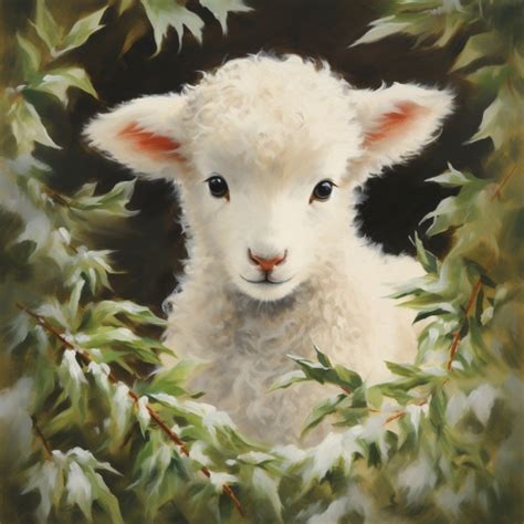 Baby Lamb Christmas Art Free Stock Photo Public Domain Pictures