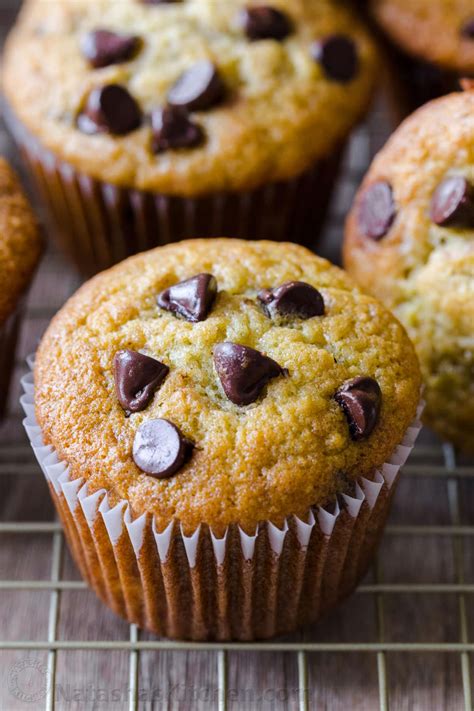 Soft And Moist Banana Muffins With Melty Chocolate Chips Are The