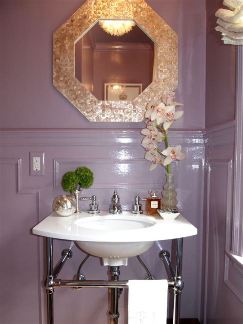 Lavender Lacquered Powder Room Traditional Powder Room Baltimore