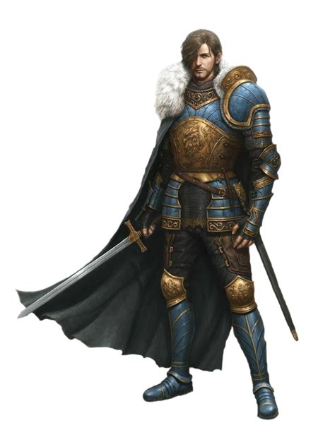 Male Human Fighter Soldier Knight In Half Plate Armor With Longsword