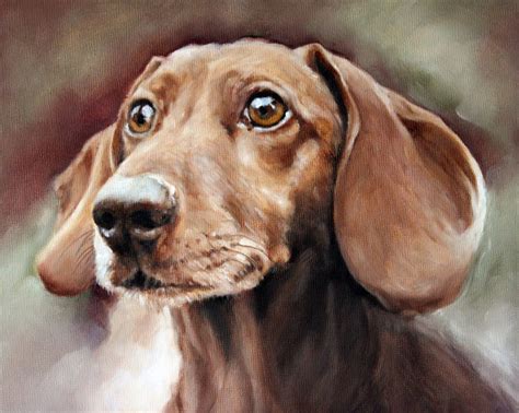 Dashound Portrait Custom Pet Portrait Dog Oil Painting Pet