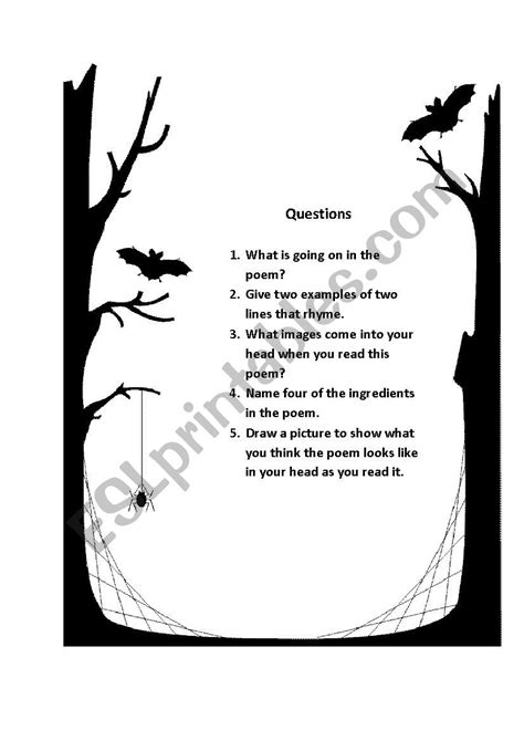 I don't like wizard stories all that much. A Witch´s Spell - ESL worksheet by Lauram88