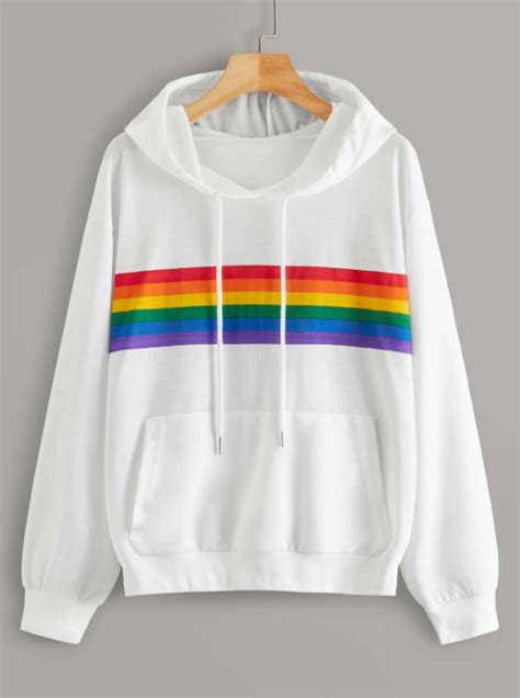 Rainbow Hoodie Aesthetic Hoodie Rainbow Striped Hoodie Etsy