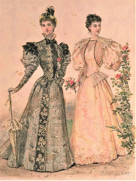 Fashion Plate La Mode Illustree 1896 Victorian Era Fashion 1890s