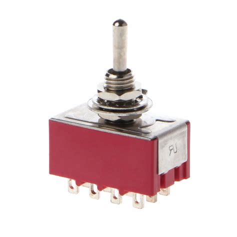 Ac 250v2a 125v5a 12 Pin Onon 2 Position 4pdt Mini Toggle Switch Red