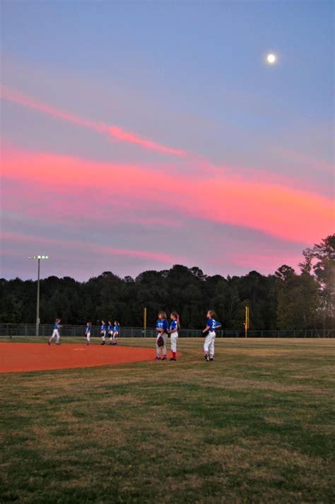 Sunset While Warming Upunder The Moon Softball Season Softball Life
