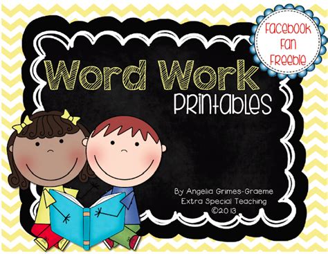 Extra Special Teaching All About Word Work Freebies