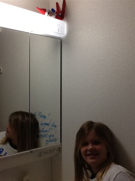 Day 4 Holiday Wrote With Dry Erase Markers On Our Bathroom Mirror