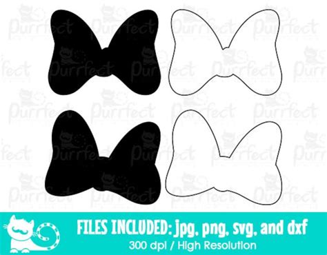 Minnie Mouse Bow Outline Silhouette Svg Disney Minnie Mouse Etsy