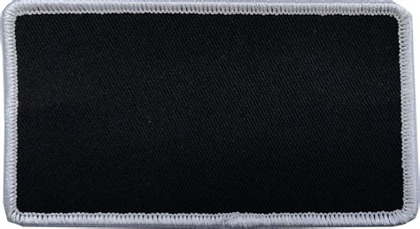 Rectangle Blank Patch 2 12 X 4 12 Black Background And White Border