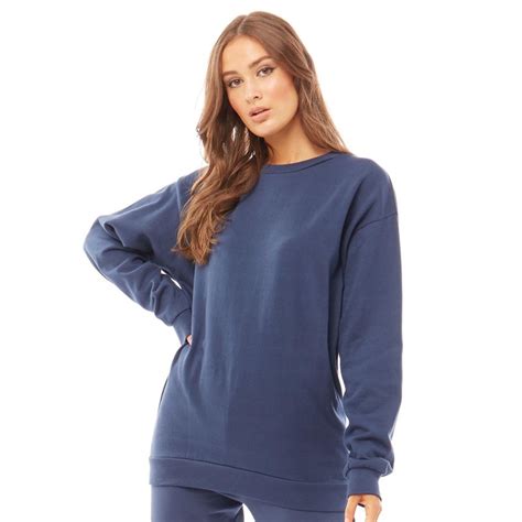 Buy Fluid Womens Cottonrecycled Polyester Crew Neck Sweatshirt Navy