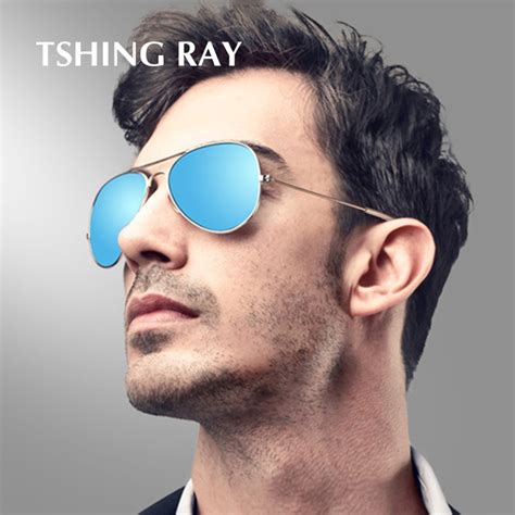 tshing ray vintage men stainless glass polarized sunglasses women brand designer rose gold