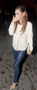 Cheryl Cole Shows Off Daring Blue Leather Trousers On