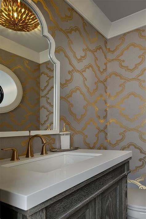 We will start with the smallest one. Sunburst Mirror with Gold Trim - Transitional - Bathroom