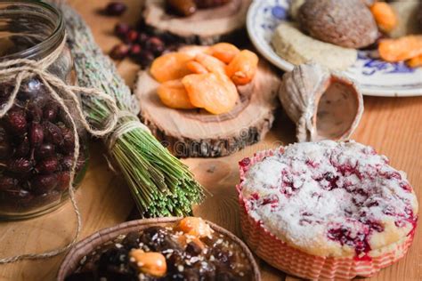 Composition Of The Traditional Winter Ingredients Stock Photo Image