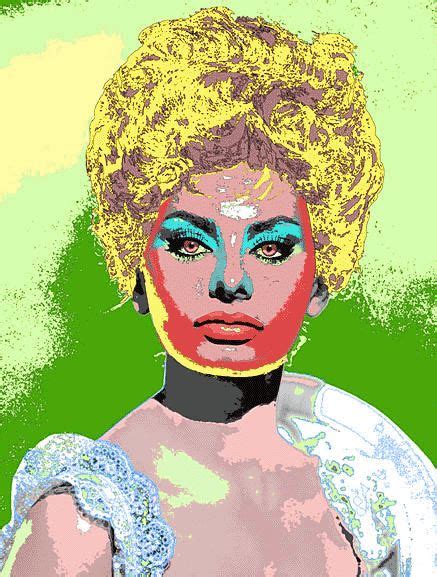 Sophia Loren Famous People Pop Art Portrait By Rownak Digital Surreal