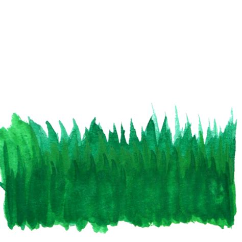 Ftestickers Watercolor Painting Grass Bush Green