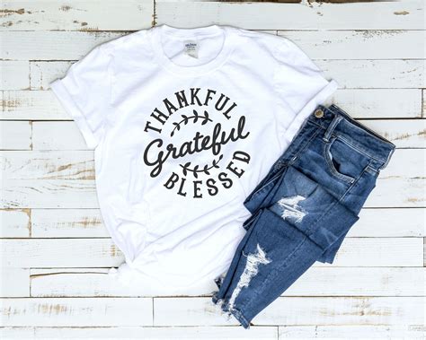 fall tshirt, Thankful Grateful Blessed, Tshirt with saying, tshirt with design women, gift for 