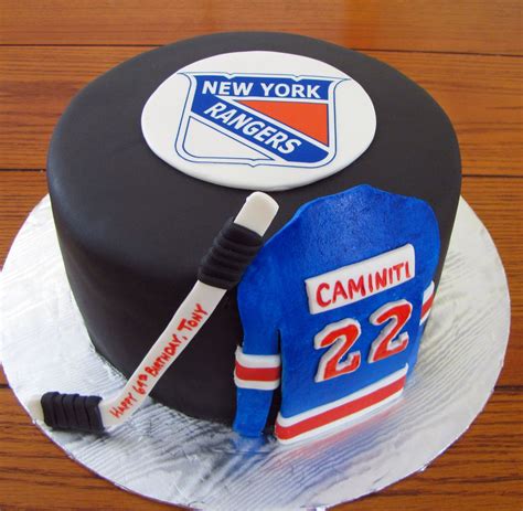 Hockey cake i made this cake for my son's birthday. New York Rangers Hockey - A friend of mine asked me to ...