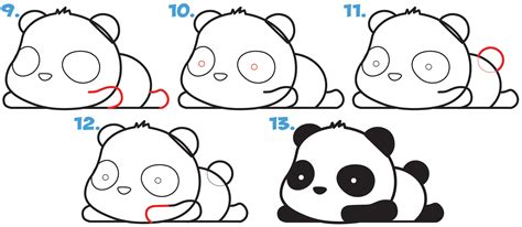 How To Draw A Super Cute Kawaii Panda Bear Laying Down Easy Step By