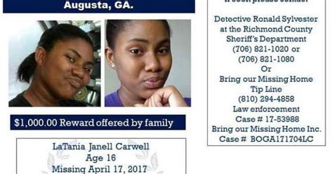 update 12 22 2017 help find missing 16 yr old latania janell carwell