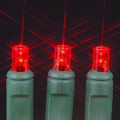 Red 20 Light Battery Operated Christmas Lights On Green Wire Novelty