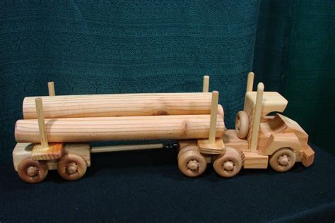 Wooden Toy Log Semi Truck Hand Made