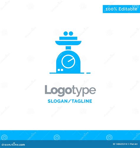 Machine Scale Weighing Weight Blue Business Logo Template Stock