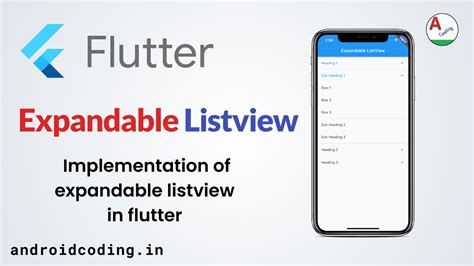 Flutter Expandable Listview Tutorial AndroidCoding In