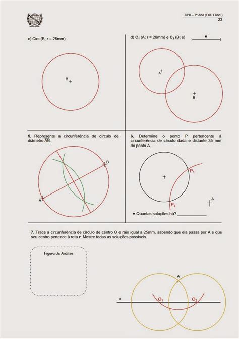 Exercícios De Circunferência 7 Ano