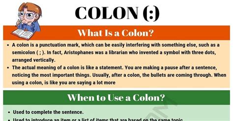 Colon When To Use A Colon With Colon Punctuation Rules • 7esl