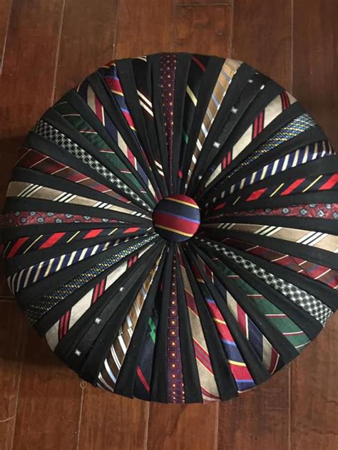 Custom Tuffet Stool Made With Your Ties Etsy Tie Pillows Tie