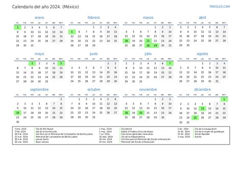 Calendario Mexico Con Dias Festivos Para Imprimir Imagesee