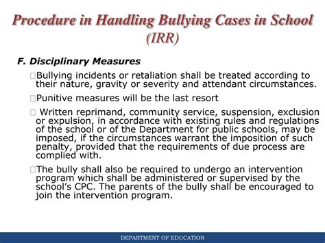 Ppt Republic Act 10627 Anti Bullying Act Of 2013 And Its Implementing Rules And Regulations
