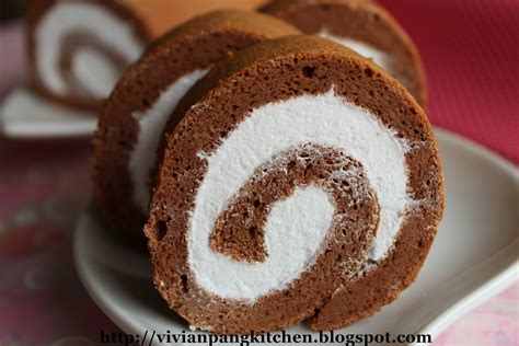 Vivian Pang Kitchen Chocolate Swiss Roll With Whipped Cream Chiffon