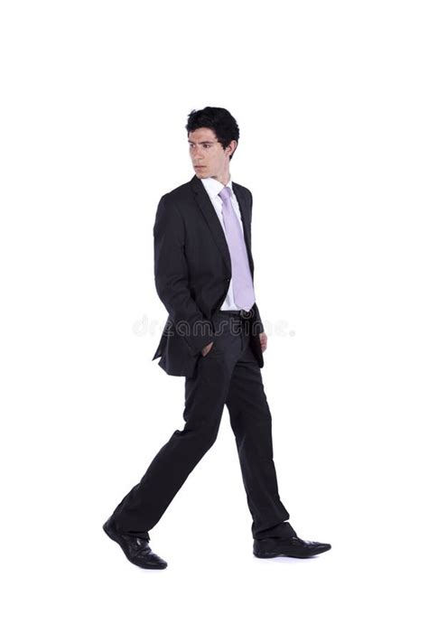 Businessman Walking And Looking Back Stock Photo Image Of Caucasian