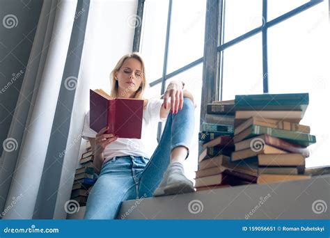 Thoughtful Depressed Alone Young Woman Pondering On Idea And Plot Of