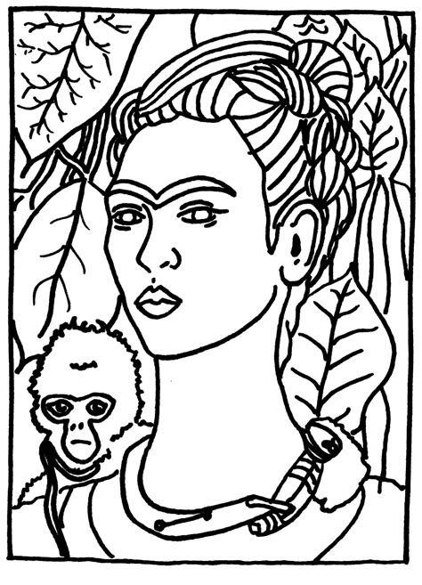 Frida Kahlo Para Imprimir Obras De Frida Kahlo Para Colorir Imagens