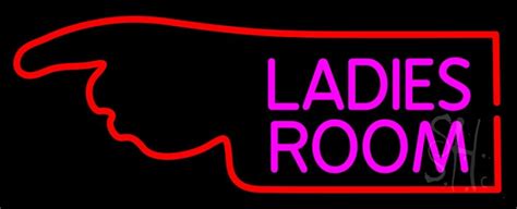 Ladies Room With Hand Pointing Led Neon Sign Restroom Neon Signs