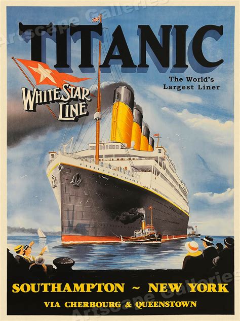 1912 Titanic Worlds Largest Liner White Star Line Vintage Travel