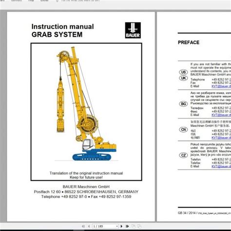 Bauer Gb34 0187 Instruction Manuals Spare Part Lists Schematics