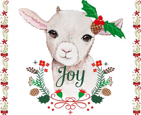 Baby Goat Christmas Illustration Free Stock Photo Public Domain Pictures