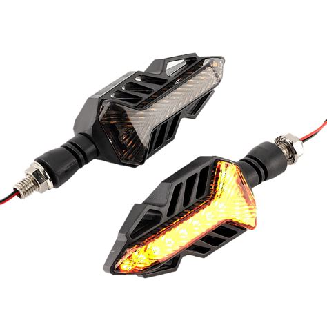 Tebru Motorcycle Indicator Lights1pair Motorcycle Led Water Flowing